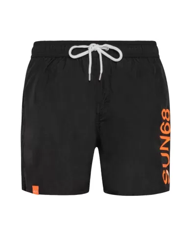 Boxer mare Uomo nero maxi logo laterale H32103 MACRO|SUN68 BEACH Boxer mare Uomo nero maxi logo laterale H32103 MACRO|SUN68 BEACH