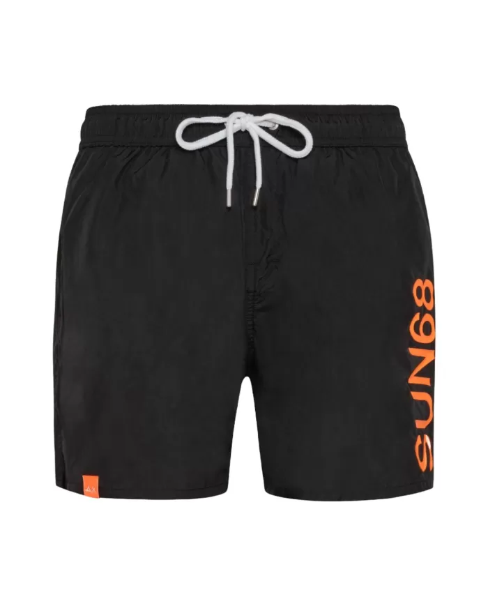 Boxer mare Uomo nero maxi logo laterale H32103 MACRO|SUN68 BEACH Boxer mare Uomo nero maxi logo laterale H32103 MACRO|SUN68 BEACH