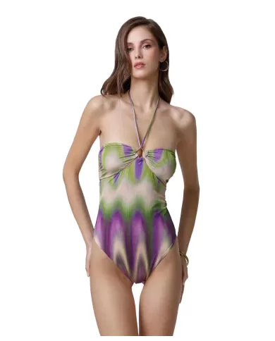 Monokini Donna viola/verde a fantasia MF25-0402X21|ME FUI Monokini Donna viola/verde a fantasia MF25-0402X21|ME FUI