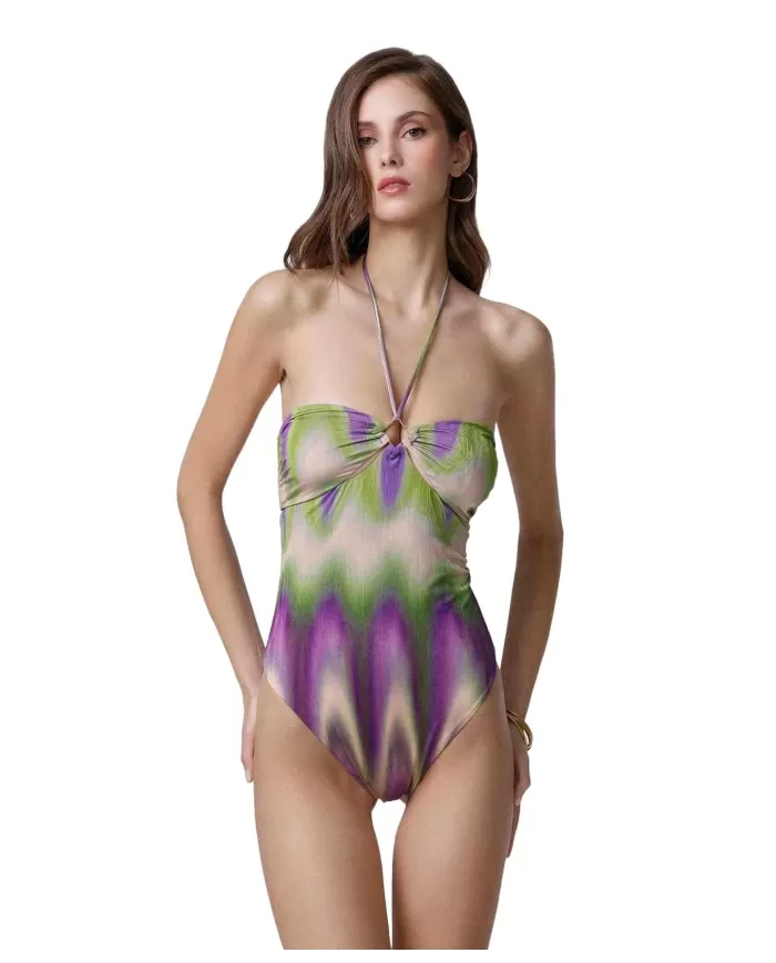 Monokini Donna viola/verde a fantasia MF25-0402X21|ME FUI Monokini Donna viola/verde a fantasia MF25-0402X21|ME FUI