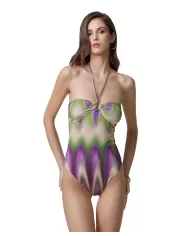 Monokini Donna viola/verde a fantasia MF25-0402X21|ME FUI Monokini Donna viola/verde a fantasia MF25-0402X21|ME FUI