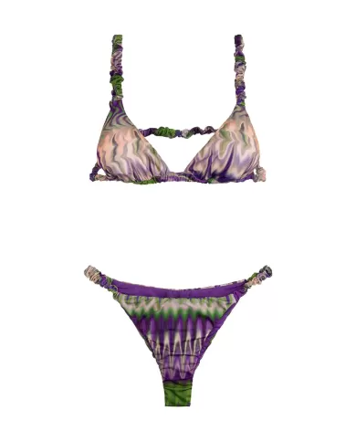 Bikini Donna verde/viola a fantasia triangolo MF25-0430X20|ME FUI Bikini Donna verde/viola a fantasia triangolo MF25-0430X20|ME FUI