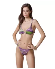 Bikini Donna verde/viola a fantasia triangolo MF25-0430X20|ME FUI
