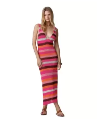 Abito Donna multicolor rigato lungo MF25-0618MC|ME FUI