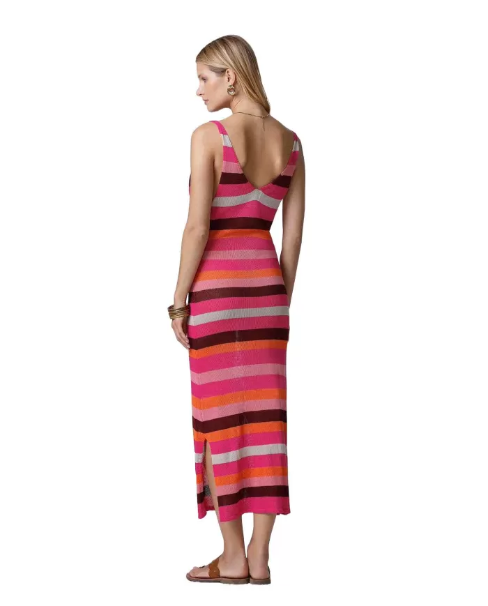 Abito Donna multicolor rigato lungo MF25-0618MC|ME FUI
