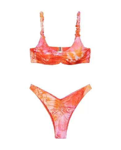 Bikini Donna arancio a fantasia stile top MF25-0741X32|ME FUI Bikini Donna arancio a fantasia stile top MF25-0741X32|ME FUI