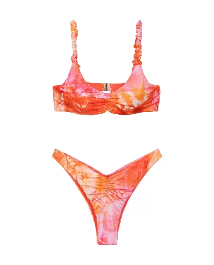 Bikini Donna arancio a fantasia stile top MF25-0741X32|ME FUI Bikini Donna arancio a fantasia stile top MF25-0741X32|ME FUI