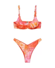 Bikini Donna arancio a fantasia stile top MF25-0741X32|ME FUI