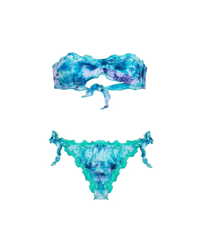 Bikini Donna celeste a fantasia stile fascia MF25-1501X31|ME FUI Bikini Donna celeste a fantasia stile fascia MF25-1501X31|ME FUI