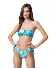 Bikini Donna celeste a fantasia stile fascia MF25-1501X31|ME FUI