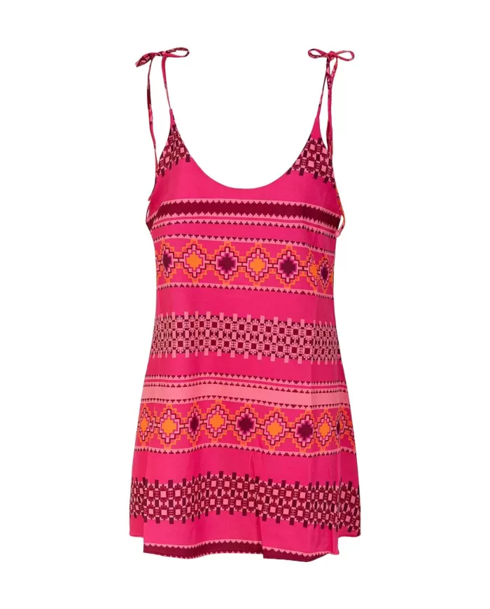 Vestito Donna rosa a fantasia MF25-1600X28|ME FUI Vestito Donna rosa a fantasia MF25-1600X28|ME FUI