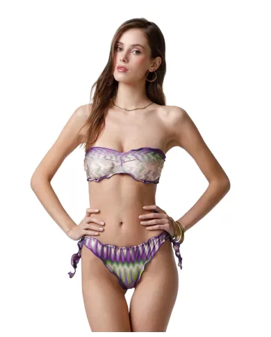 Bikini Donna viola a fantasia stile fascia MF25-1501X31|ME FUI Bikini Donna viola a fantasia stile fascia MF25-1501X31|ME FUI