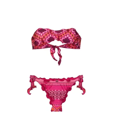 Bikini Donna rosa a fantasia stile fascia MF25_1501X20|ME FUI Bikini Donna rosa a fantasia stile fascia MF25_1501X20|ME FUI