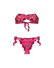 Bikini Donna rosa a fantasia stile fascia MF25_1501X20|ME FUI
