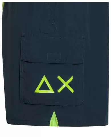 Boxer mare Uomo blu con tascone laterale H35105|SUN68 BEACH Boxer mare Uomo blu con tascone laterale H35105|SUN68 BEACH