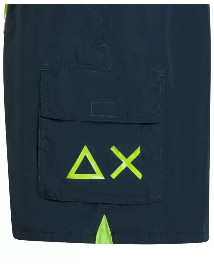 Boxer mare Uomo blu con tascone laterale H35105|SUN68 BEACH Boxer mare Uomo blu con tascone laterale H35105|SUN68 BEACH