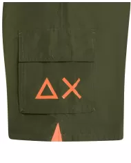 Boxer mare Uomo verde militare con tascone laterale H35105|SUN68 BEACH