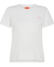 T-shirt Donna bianca in cotone logo ricamato T35260|SUN68 BEACH