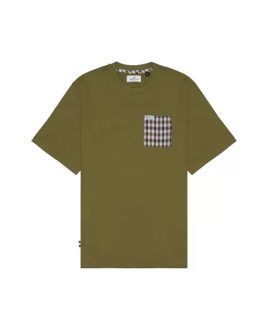 T-shirt Uomo verde militare in cotone con taschino AA_B005_TS007|AQUASCUTUM T-shirt Uomo verde militare in cotone con taschino AA_B005_TS007|AQUASCUTUM