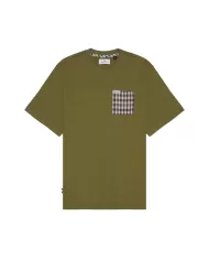 T-shirt Uomo verde militare in cotone con taschino AA_B005_TS007|AQUASCUTUM