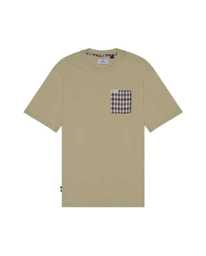 T-shirt Uomo beige in cotone con taschino AA_B005_TS007|AQUASCUTUM T-shirt Uomo beige in cotone con taschino AA_B005_TS007|AQUASCUTUM