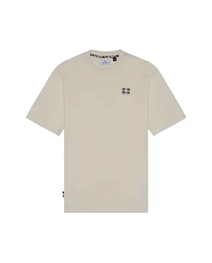 T-shirt Uomo panna in cotone con logo sul petto AA_B005_TS009|AQUASCUTUM T-shirt Uomo panna in cotone con logo sul petto AA_B005_TS009|AQUASCUTUM
