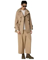 SAVE THE DUCK Trench Donna D31600W GRIN20 SOFI taglio corto con chiusura doppiopetto 40015 STARDUST BEIGE