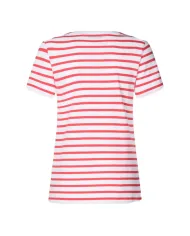 SAVE THE DUCK T-shirt Donna DT1744W BESY20 KOVA PE 2025 in cotone con motivo rigato 70001 FLAME RED