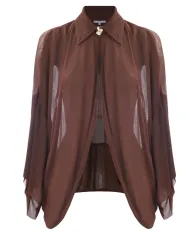 Camicia Donna marrone trasparente P25PBL5775ABUN0000 JULIE|KOCCA