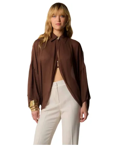 Camicia Donna marrone trasparente P25PBL5775ABUN0000 JULIE|KOCCA Camicia Donna marrone trasparente P25PBL5775ABUN0000 JULIE|KOCCA