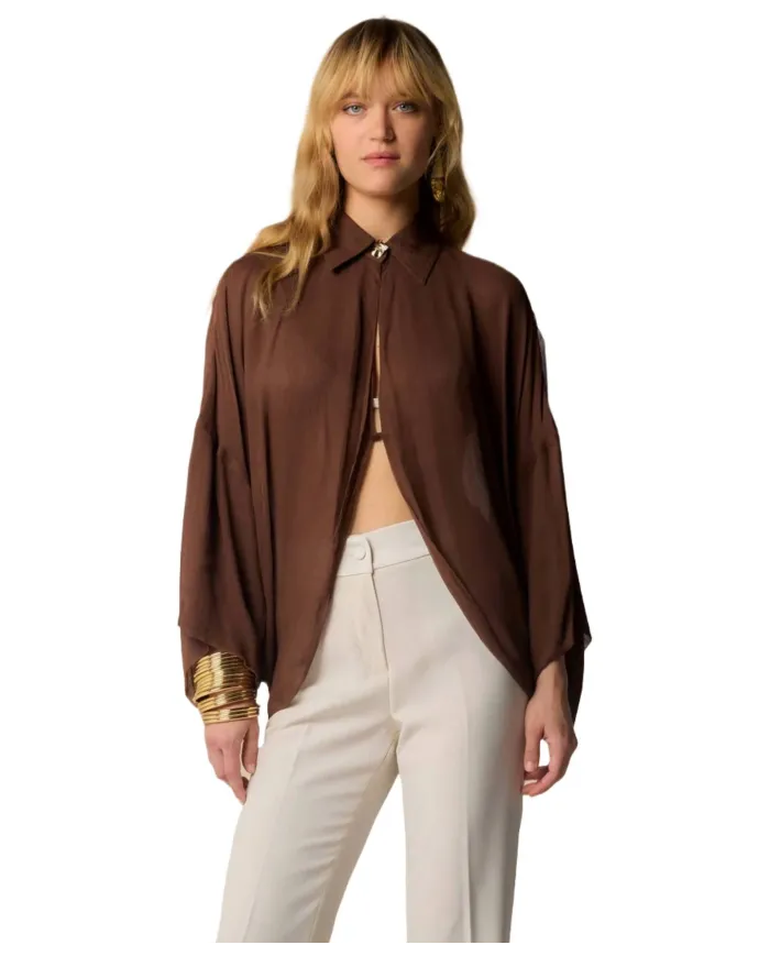 Camicia Donna marrone trasparente P25PBL5775ABUN0000 JULIE|KOCCA