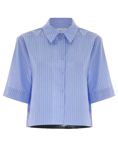Camicia Donna azzurra rigata taglio corto P25PCM7135ABRI0000 FLO|KOCCA Camicia Donna azzurra rigata taglio corto P25PCM7135ABRI0000 FLO|KOCCA