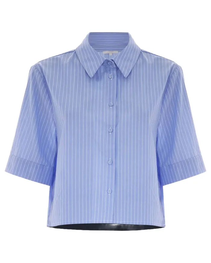 Camicia Donna azzurra rigata taglio corto P25PCM7135ABRI0000 FLO|KOCCA Camicia Donna azzurra rigata taglio corto P25PCM7135ABRI0000 FLO|KOCCA