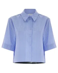 Camicia Donna azzurra rigata taglio corto P25PCM7135ABRI0000 FLO|KOCCA