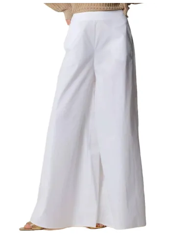 Pantalone Donna bianco a gamba larga P25PPF5754ABUN0000 HALDYR|KOCCA Pantalone Donna bianco a gamba larga P25PPF5754ABUN0000 HALDYR|KOCCA