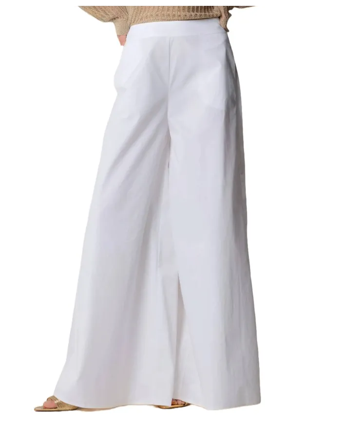 Pantalone Donna bianco a gamba larga P25PPF5754ABUN0000 HALDYR|KOCCA