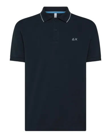 Polo Uomo blu con bordi in contrasto A35110|SUN68 Polo Uomo blu con bordi in contrasto A35110|SUN68