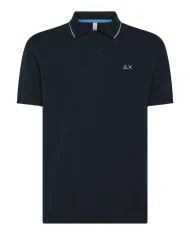 Polo Uomo blu con bordi in contrasto A35110|SUN68