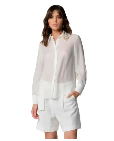 Camicia Donna bianca con spilla P25PCM5598ABUN0000 HALEY|KOCCA Camicia Donna bianca con spilla P25PCM5598ABUN0000 HALEY|KOCCA
