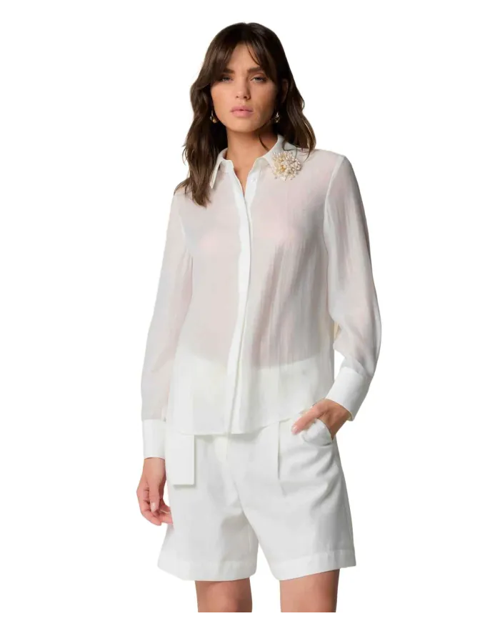 Camicia Donna bianca con spilla P25PCM5598ABUN0000 HALEY|KOCCA Camicia Donna bianca con spilla P25PCM5598ABUN0000 HALEY|KOCCA