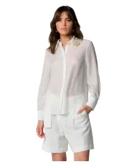 Camicia Donna bianca con spilla P25PCM5598ABUN0000 HALEY|KOCCA