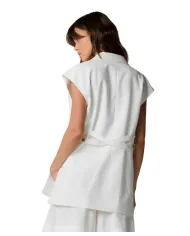 Gilet Donna bianco stile blazer P25PGL5643ABUN3382 DELMA|KOCCA