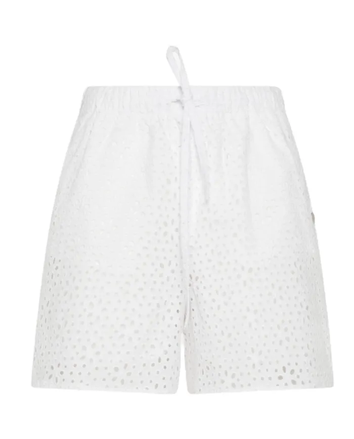 Shorts mare Donna bianco in cotone sangallo S35266|SUN68 BEACH Shorts mare Donna bianco in cotone sangallo S35266|SUN68 BEACH