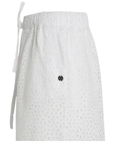 Shorts mare Donna bianco in cotone sangallo S35266|SUN68 BEACH Shorts mare Donna bianco in cotone sangallo S35266|SUN68 BEACH