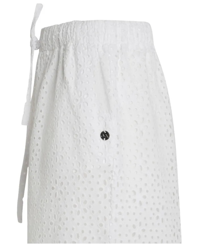Shorts mare Donna bianco in cotone sangallo S35266|SUN68 BEACH Shorts mare Donna bianco in cotone sangallo S35266|SUN68 BEACH