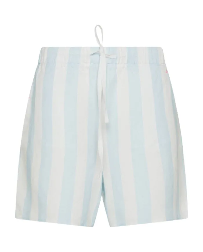 Shorts Donna bianco/azzurro rigato in lino S35280|SUN68 BEACH Shorts Donna bianco/azzurro rigato in lino S35280|SUN68 BEACH