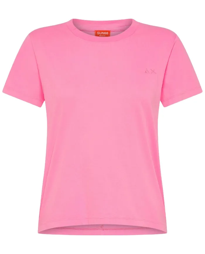 SUN68 BEACH T-shirt Donna T35260 PE 2025 girocollo in jersey di cotone 62 FUXIA FLUO SUN68 BEACH T-shirt Donna T35260 PE 2025 girocollo in jersey di cotone 62 FUXIA FLUO
