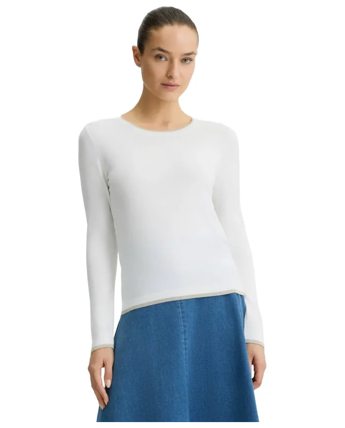 Maglia Donna bianca a manica lunga WXX055MS49I|LIU JO Maglia Donna bianca a manica lunga WXX055MS49I|LIU JO