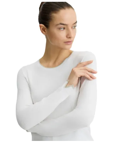 Maglia Donna bianca a manica lunga WXX055MS49I|LIU JO Maglia Donna bianca a manica lunga WXX055MS49I|LIU JO