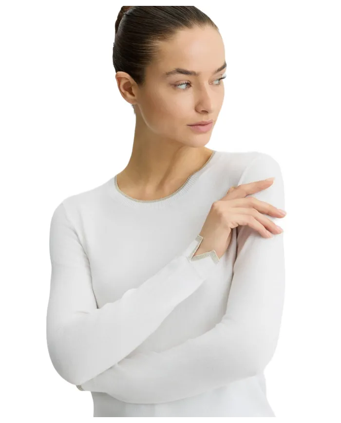 Maglia Donna bianca a manica lunga WXX055MS49I|LIU JO